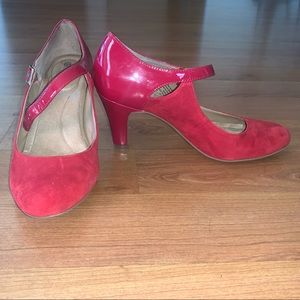 Sexy Red Giani Bernini Mary Janes with Heel Size 9